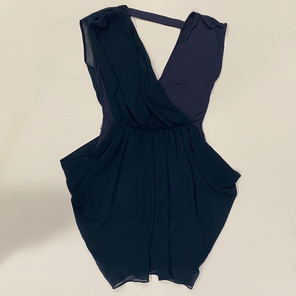 Bebe Mix Fabric Wrap Dress - Picture 2 of 4